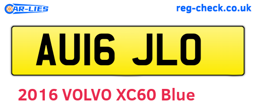 AU16JLO are the vehicle registration plates.