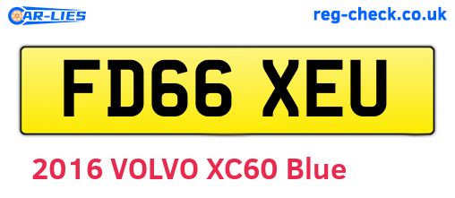 FD66XEU are the vehicle registration plates.