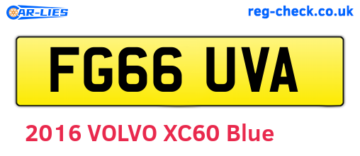 FG66UVA are the vehicle registration plates.