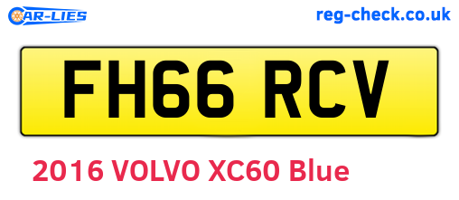 FH66RCV are the vehicle registration plates.
