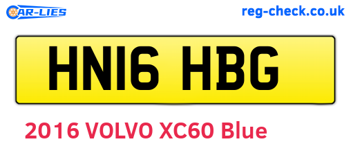 HN16HBG are the vehicle registration plates.