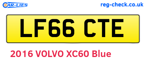 LF66CTE are the vehicle registration plates.