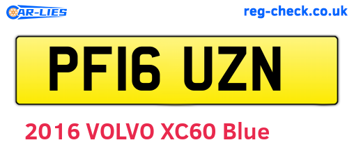 PF16UZN are the vehicle registration plates.