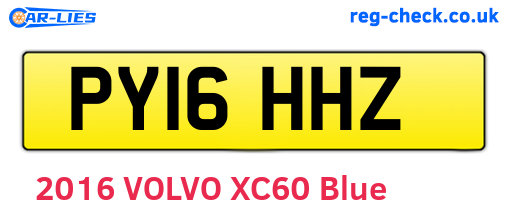 PY16HHZ are the vehicle registration plates.
