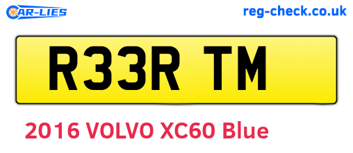 R33RTM are the vehicle registration plates.