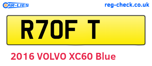 R7OFT are the vehicle registration plates.