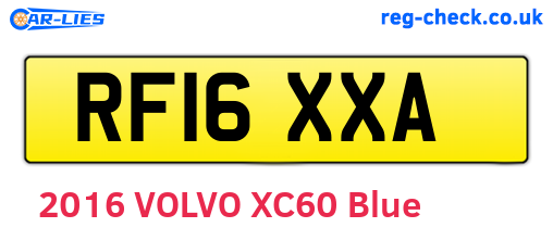 RF16XXA are the vehicle registration plates.