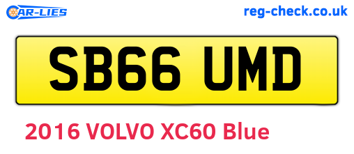 SB66UMD are the vehicle registration plates.