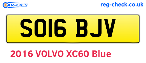 SO16BJV are the vehicle registration plates.