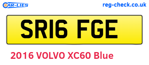 SR16FGE are the vehicle registration plates.