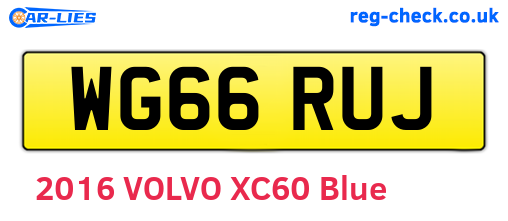 WG66RUJ are the vehicle registration plates.