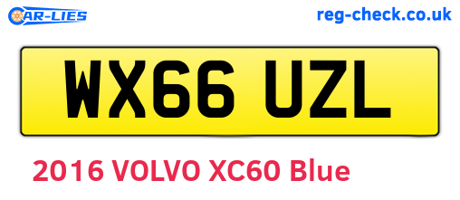 WX66UZL are the vehicle registration plates.