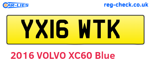 YX16WTK are the vehicle registration plates.