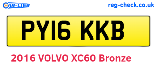 PY16KKB are the vehicle registration plates.