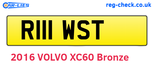 R111WST are the vehicle registration plates.