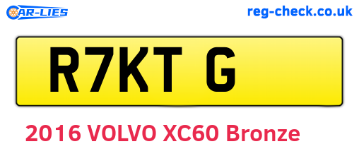 R7KTG are the vehicle registration plates.