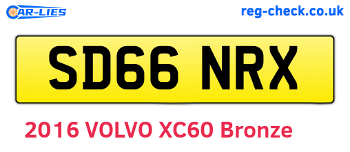 SD66NRX are the vehicle registration plates.