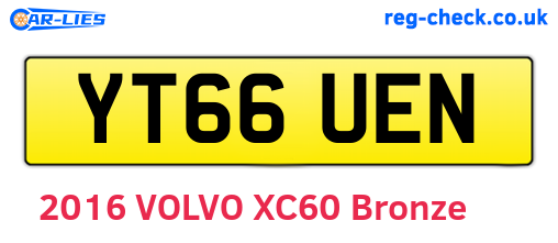 YT66UEN are the vehicle registration plates.