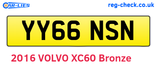 YY66NSN are the vehicle registration plates.