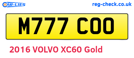 M777COO are the vehicle registration plates.
