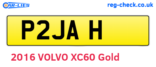 P2JAH are the vehicle registration plates.