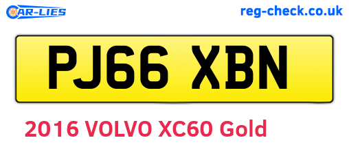 PJ66XBN are the vehicle registration plates.