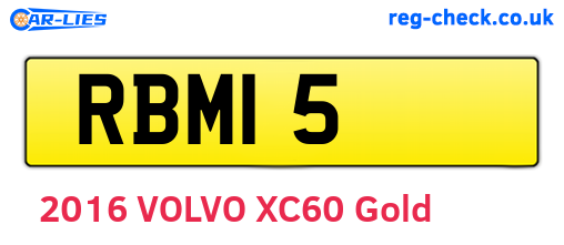 RBM15 are the vehicle registration plates.