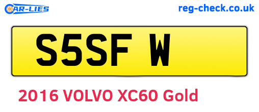 S5SFW are the vehicle registration plates.