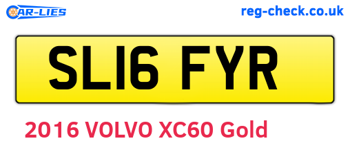 SL16FYR are the vehicle registration plates.