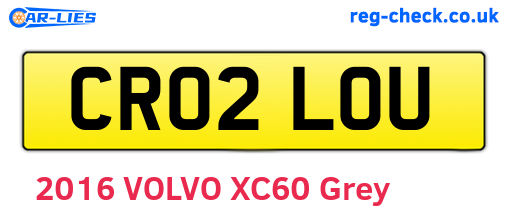 CR02LOU are the vehicle registration plates.