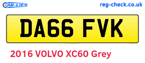 DA66FVK are the vehicle registration plates.