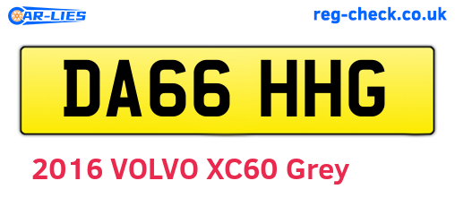 DA66HHG are the vehicle registration plates.
