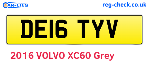 DE16TYV are the vehicle registration plates.