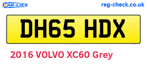 DH65HDX are the vehicle registration plates.
