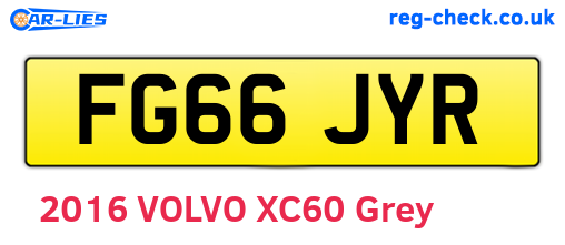 FG66JYR are the vehicle registration plates.