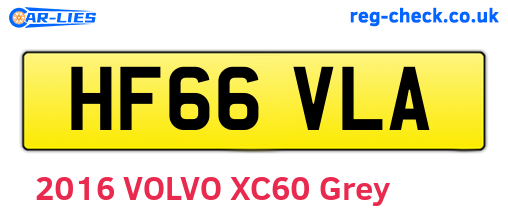 HF66VLA are the vehicle registration plates.
