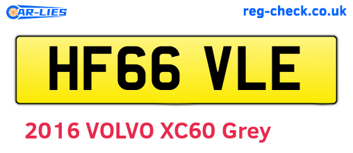 HF66VLE are the vehicle registration plates.