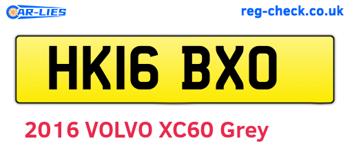HK16BXO are the vehicle registration plates.