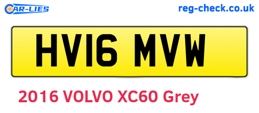HV16MVW are the vehicle registration plates.