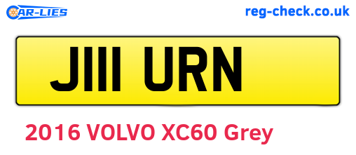 J111URN are the vehicle registration plates.