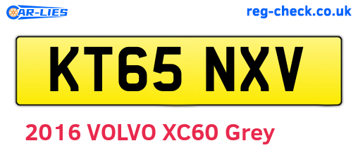 KT65NXV are the vehicle registration plates.