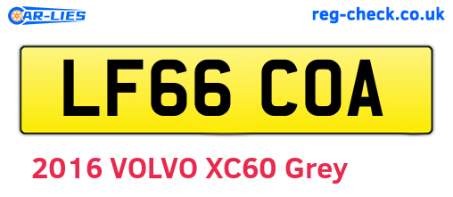 LF66COA are the vehicle registration plates.