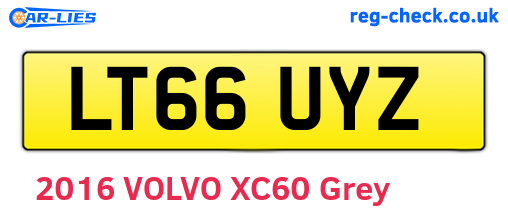 LT66UYZ are the vehicle registration plates.