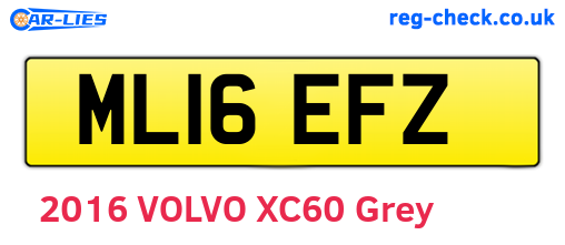 ML16EFZ are the vehicle registration plates.