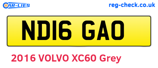 ND16GAO are the vehicle registration plates.