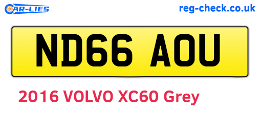 ND66AOU are the vehicle registration plates.