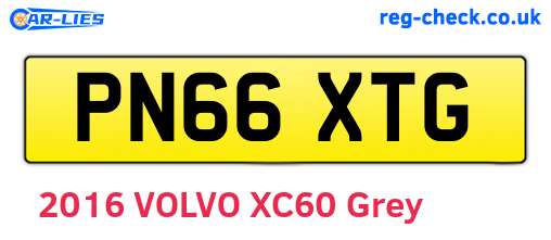 PN66XTG are the vehicle registration plates.