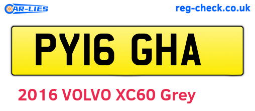 PY16GHA are the vehicle registration plates.