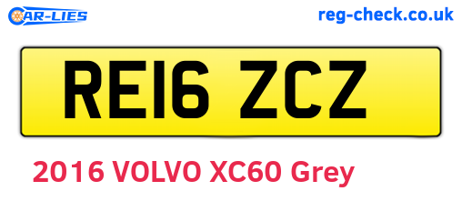 RE16ZCZ are the vehicle registration plates.