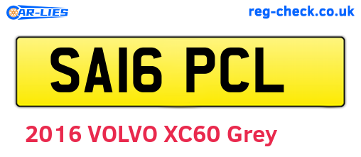 SA16PCL are the vehicle registration plates.